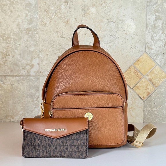 Michael Kors Maisie XS 2 in 1 Leather Backpack MK Brown Luggage - Picture 1 of 16